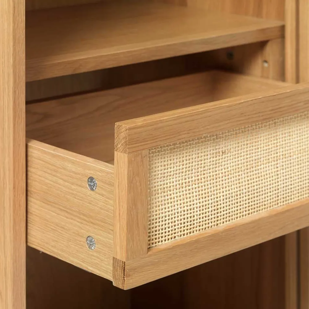 Wohnen Helles Highboard mit Glas in Natur - Saltenas