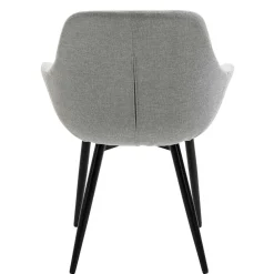 Wohnen Wohnzimmerstühle*Hellgraue Armlehnstühle aus Webstoff - Bilbaos (2er Set)