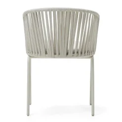 Wohnen Hellgraue Gartenstühle aus Kordel - Larosca (4er Set)