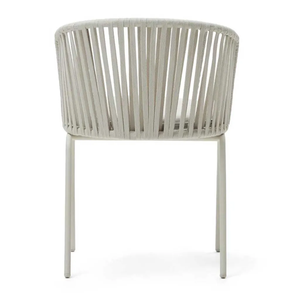 Wohnen Hellgraue Gartenstühle aus Kordel - Larosca (4er Set)