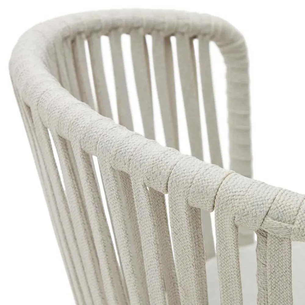 Wohnen Hellgraue Gartenstühle aus Kordel - Larosca (4er Set)