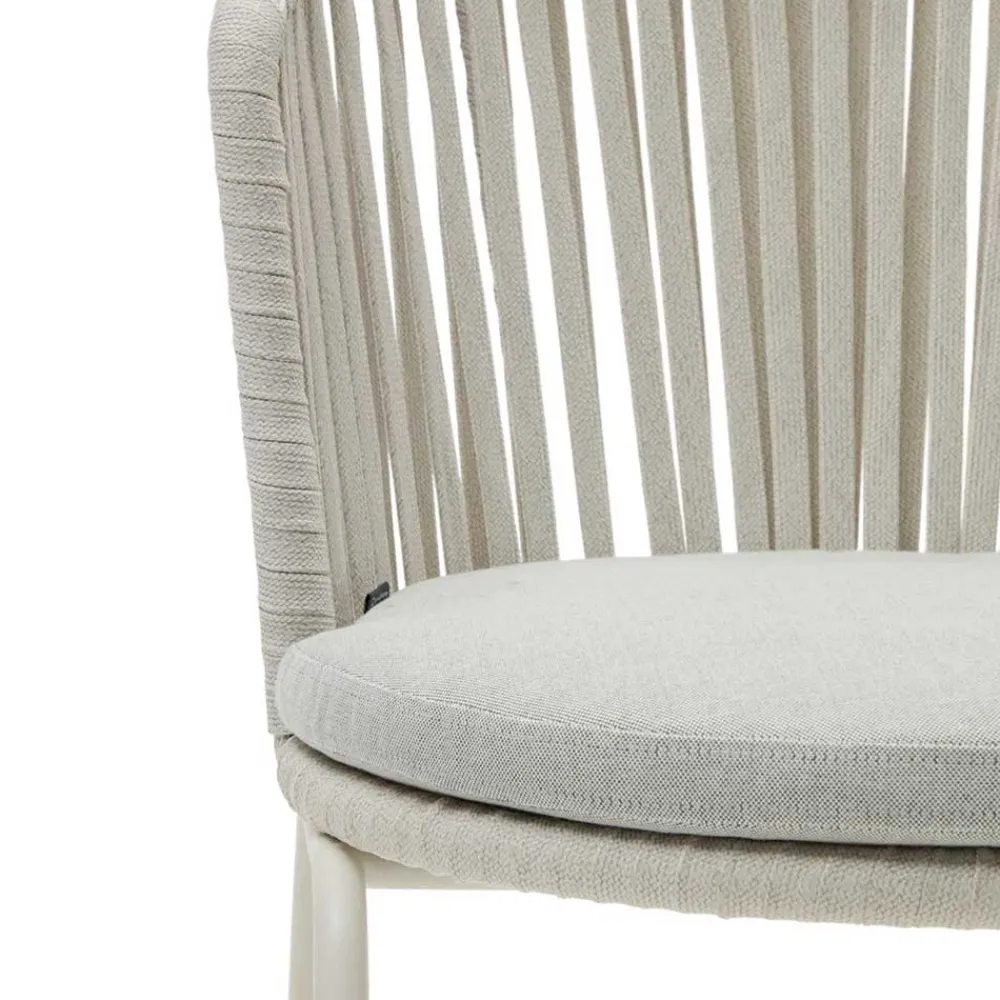 Wohnen Hellgraue Gartenstühle aus Kordel - Larosca (4er Set)