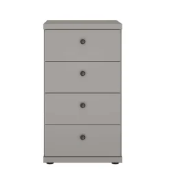 Wohnen Graue Möbel|Landhausmöbel*Hellgraue Hochkommode 47x86x42 cm - Ridonna