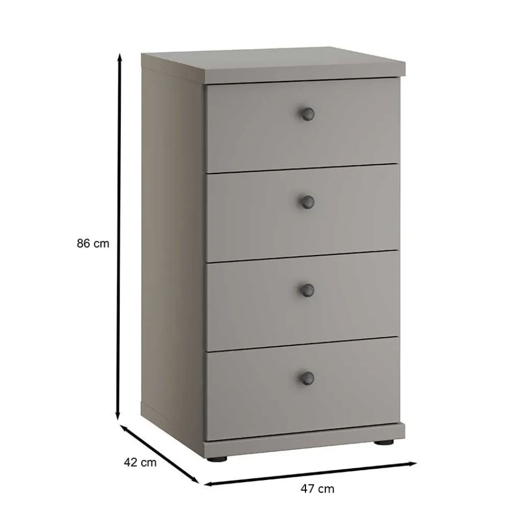 Wohnen Graue Möbel|Landhausmöbel*Hellgraue Hochkommode 47x86x42 cm - Ridonna