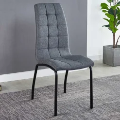 Wohnen Hellgraue Polsterstühle aus Webstoff - Janny (2er Set)