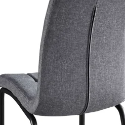 Wohnen Hellgraue Polsterstühle aus Webstoff - Janny (2er Set)