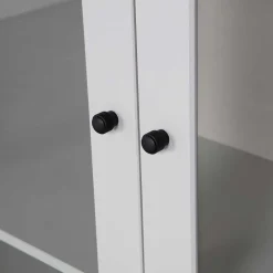 Wohnen Hellgraue Vitrine aus Kiefer - 2-türig - Luvega