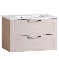 Wohnen Hellgraue Waschtischkonsole mit Becken - Trioto