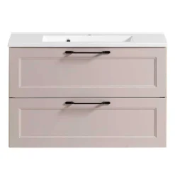 Wohnen Hellgraue Waschtischkonsole mit Becken - Trioto