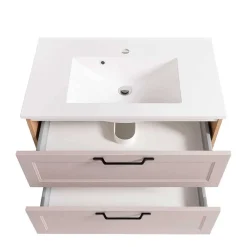 Wohnen Hellgraue Waschtischkonsole mit Becken - Trioto