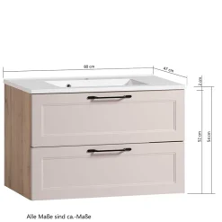 Wohnen Hellgraue Waschtischkonsole mit Becken - Trioto