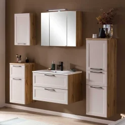 Wohnen Hellgraue Waschtischkonsole mit Becken - Trioto