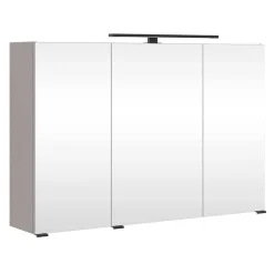 Wohnen Bad-Spiegelschränke*Hellgrauer Bad-Spiegelschrank 3-türig - Adendras