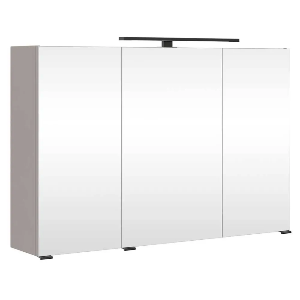 Wohnen Bad-Spiegelschränke*Hellgrauer Bad-Spiegelschrank 3-türig - Adendras