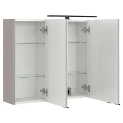 Wohnen Bad-Spiegelschränke*Hellgrauer Bad-Spiegelschrank 3-türig - Adendras