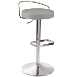 Wohnen Graue Möbel|Barhocker*Hellgrauer Barhocker mit Metallbügel Lehne - Hambor