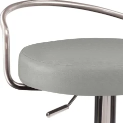 Wohnen Graue Möbel|Barhocker*Hellgrauer Barhocker mit Metallbügel Lehne - Hambor