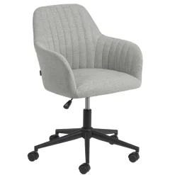 Wohnen Bürostühle*Hellgrauer Bürostuhl mit Armlehnen - Ubinro