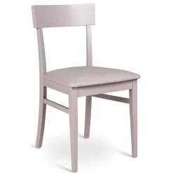 Wohnen Hellgrauer Holzstuhl Buche massiv Kingston mit Sitz Kunstleder (2er Set)