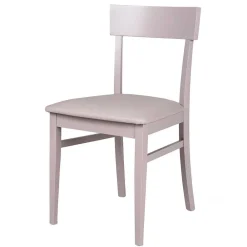 Wohnen Hellgrauer Holzstuhl Buche massiv Kingston mit Sitz Kunstleder (2er Set)