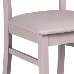 Wohnen Hellgrauer Holzstuhl Buche massiv Kingston mit Sitz Kunstleder (2er Set)