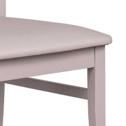 Wohnen Hellgrauer Holzstuhl Buche massiv Kingston mit Sitz Kunstleder (2er Set)