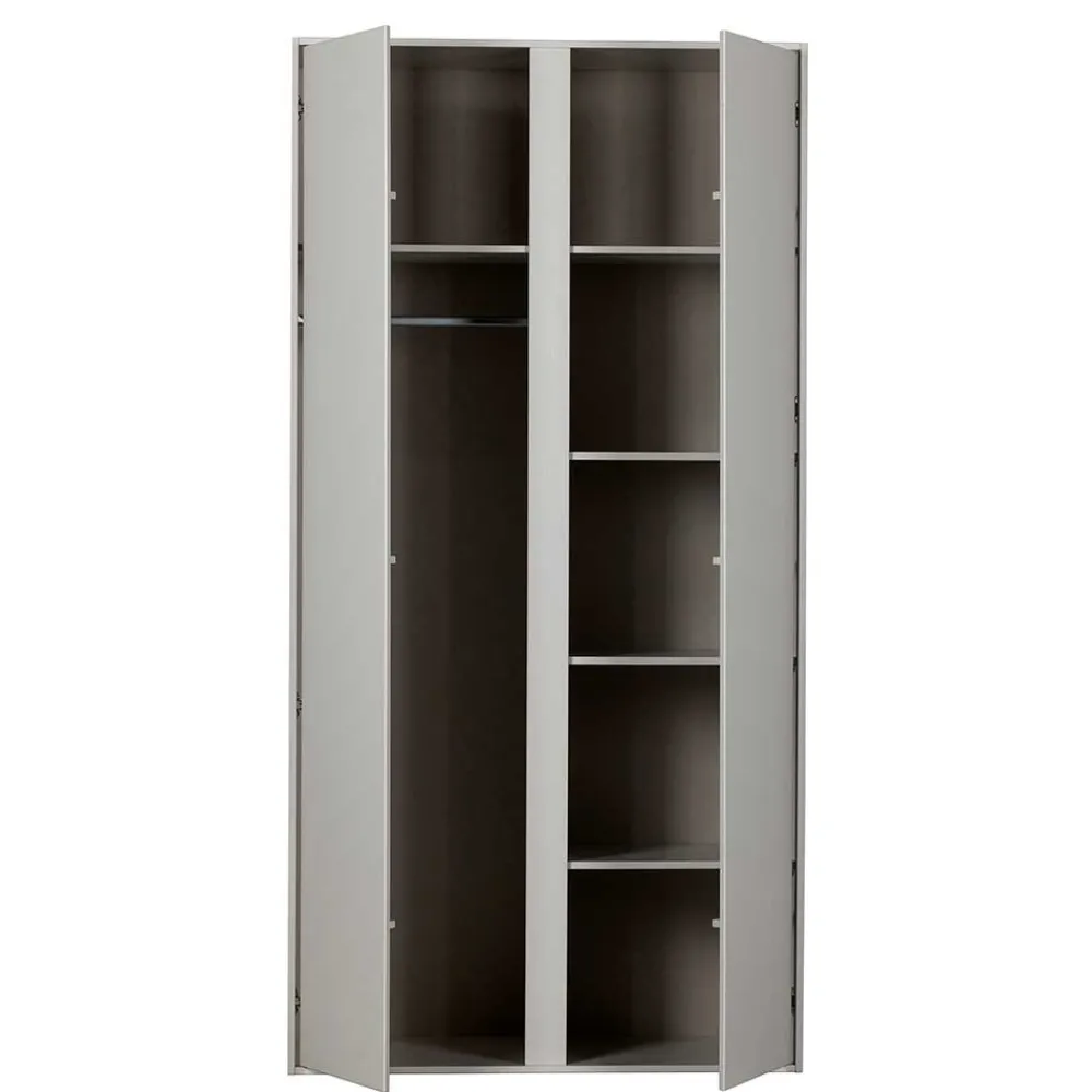 Wohnen Naturholzmöbel|Massivholzmöbel*Hellgrauer Kleiderschrank in modernem Design - Bai