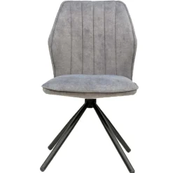 Wohnen Schwarze Möbel|Graue Möbel*Hellgrauer Polsterstuhl mit Metallgestell - Nynos (2er Set)