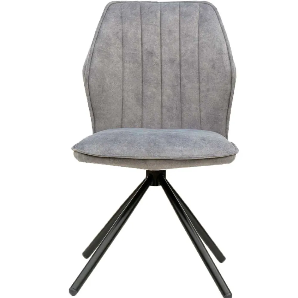 Wohnen Schwarze Möbel|Graue Möbel*Hellgrauer Polsterstuhl mit Metallgestell - Nynos (2er Set)