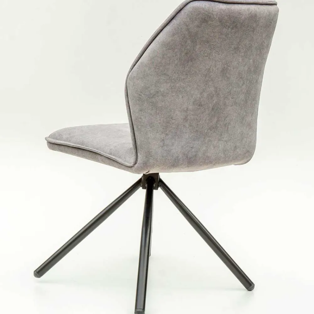 Wohnen Schwarze Möbel|Graue Möbel*Hellgrauer Polsterstuhl mit Metallgestell - Nynos (2er Set)