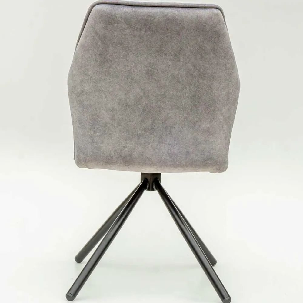 Wohnen Schwarze Möbel|Graue Möbel*Hellgrauer Polsterstuhl mit Metallgestell - Nynos (2er Set)