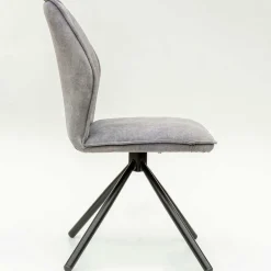 Wohnen Schwarze Möbel|Graue Möbel*Hellgrauer Polsterstuhl mit Metallgestell - Nynos (2er Set)