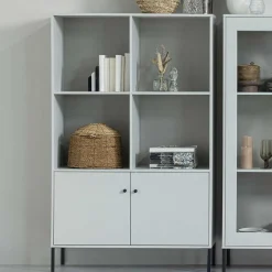 Wohnen Hellgrauer Schrank mit vier Fächern - Rocca