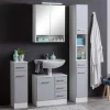 Wohnen Badezimmer Komplett*Hellgraues Badezimmermöbel Set günstig - Girios (vierteilig)