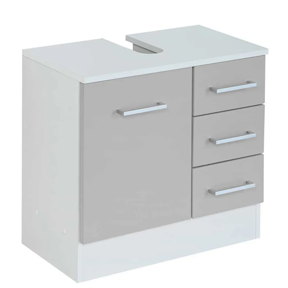 Wohnen Badezimmer Komplett*Hellgraues Badezimmermöbel Set günstig - Girios (vierteilig)