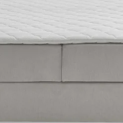 Wohnen Betten|Betten*Hellgraues Stoffbett ohne Kopfteil mit Bettkasten - Craig