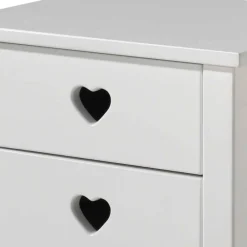 Kinder Wohnen Herz Design Himmelbett in Weiß - Grandory