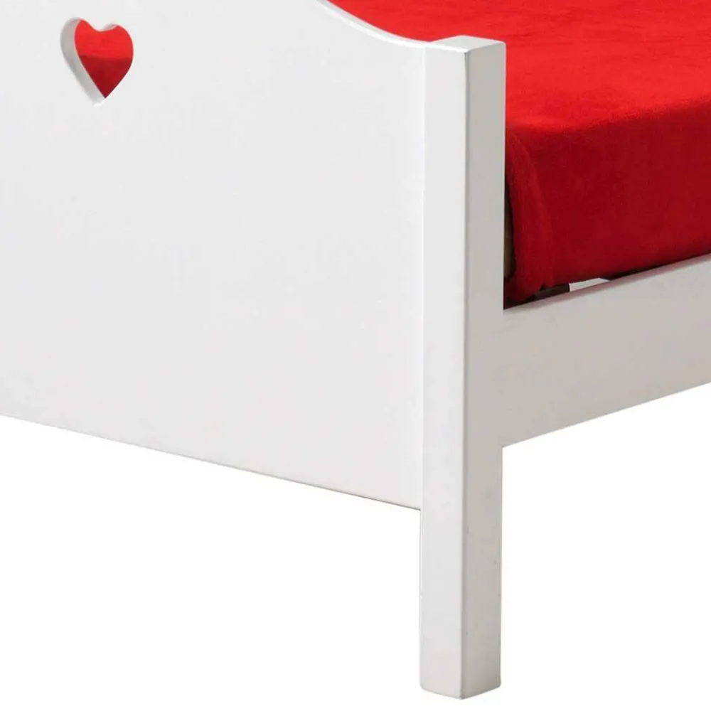 Kinder Wohnen Herz Design Kinderbett in Weiß - Grandory