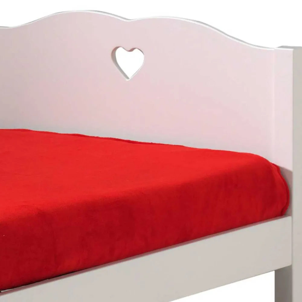 Kinder Wohnen Herz Design Kinderbett in Weiß - Grandory