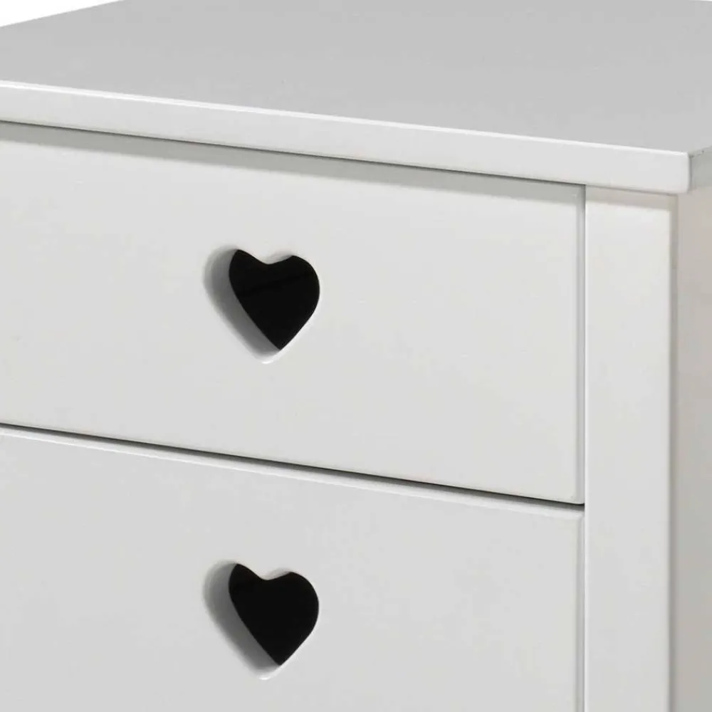 Wohnen Kinderzimmer Komplett|Kindermöbel*Herz Design Kinderzimmer in Weiß - Grandory (dreiteilig)