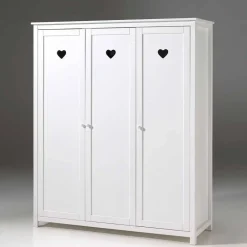 Wohnen Kinderzimmer Komplett|Kindermöbel*Herz Design Kinderzimmer in Weiß - Grandory (dreiteilig)