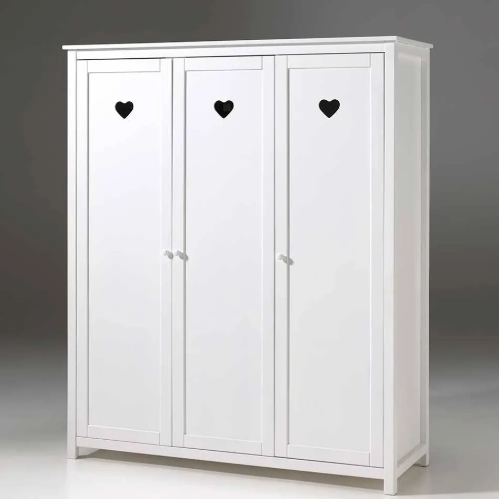 Wohnen Kinderzimmer Komplett|Kindermöbel*Herz Design Kinderzimmer in Weiß - Grandory (dreiteilig)