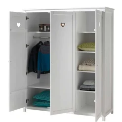 Wohnen Kinderzimmer Komplett|Kindermöbel*Herz Design Kinderzimmer in Weiß - Grandory (dreiteilig)