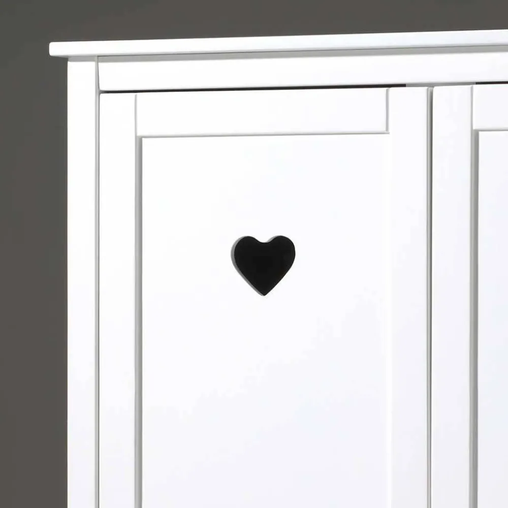 Wohnen Kinderzimmer Komplett|Kindermöbel*Herz Design Kinderzimmer in Weiß - Grandory (dreiteilig)