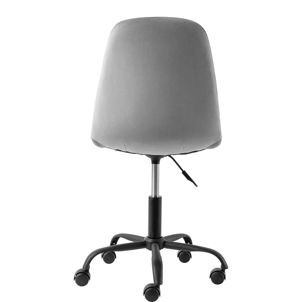 Wohnen Bürostühle*Höhenverstellbarer Bürostuhl in Hellgrau Samt - Renato