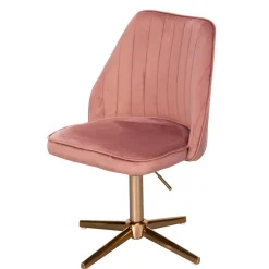 Wohnen Bürostühle*Höhenverstellbarer Bürostuhl in Rosa Samtbezug - Navanna