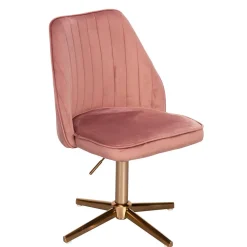 Wohnen Bürostühle*Höhenverstellbarer Bürostuhl in Rosa Samtbezug - Navanna