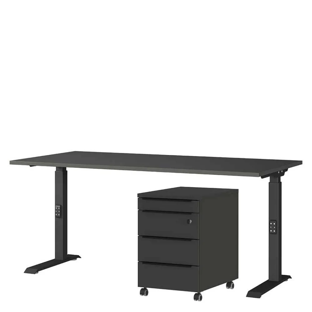 Wohnen Graue Möbel|Bürotische*Höhenverstellbarer Bürotisch in vier Größen - Tila
