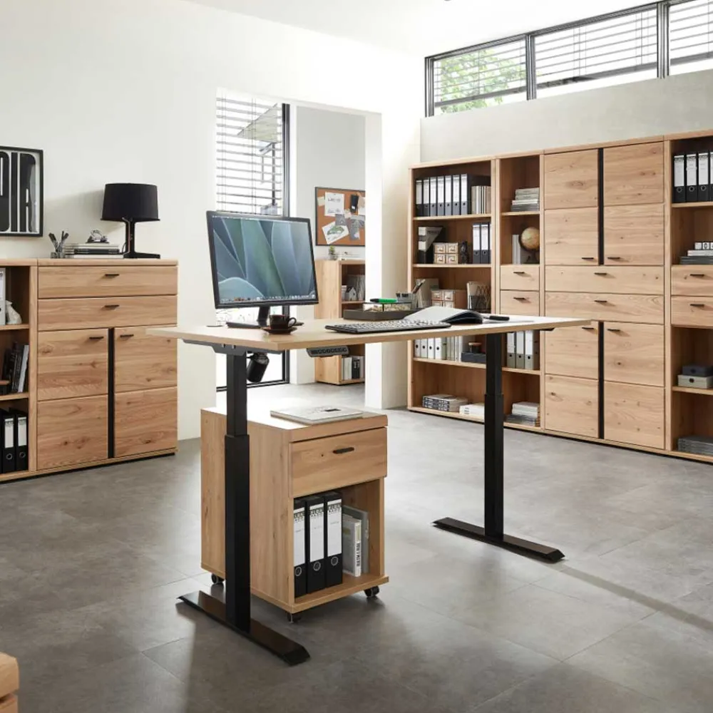 Wohnen Höhenverstellbarer Bürotisch in Wildeiche - Emly