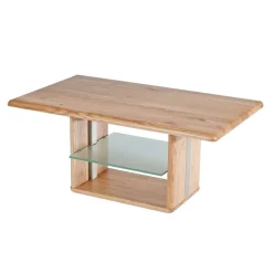 Wohnen Höhenverstellbarer Couchtisch Callas aus Wildeiche Massivholz 110 cm